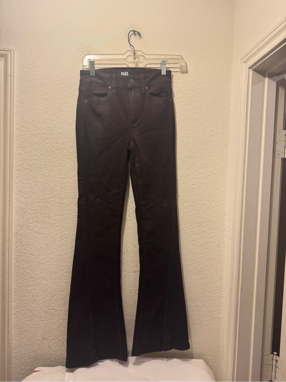 PAIGE Plum Lou Lou denim Boot-Cut Flare Pants size 24